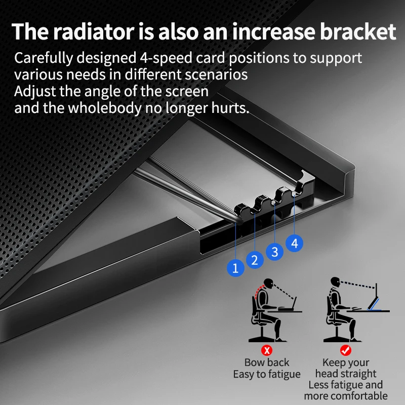 Q100 ventola di raffreddamento per Laptop da gioco da 17 pollici schermo a Led due porte USB 2600RPM supporto per Notebook con Pad di raffreddamento