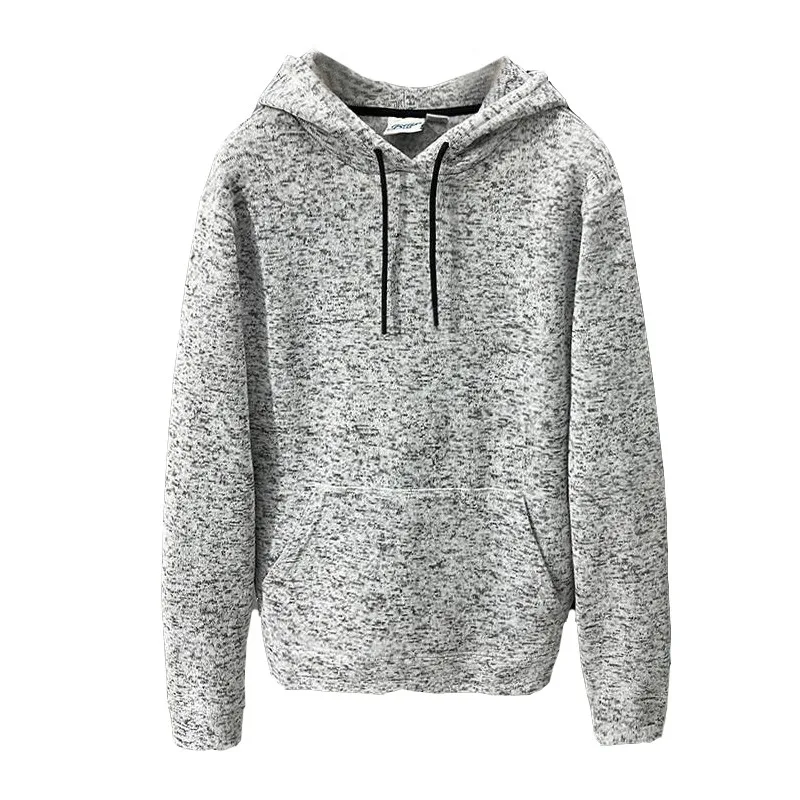 

Early Spring New Marble Grey Pullover Hooded Sweatshirt Women's Academic Style Mixed Yarn Hoodies Pocket Coat Lady Y2k