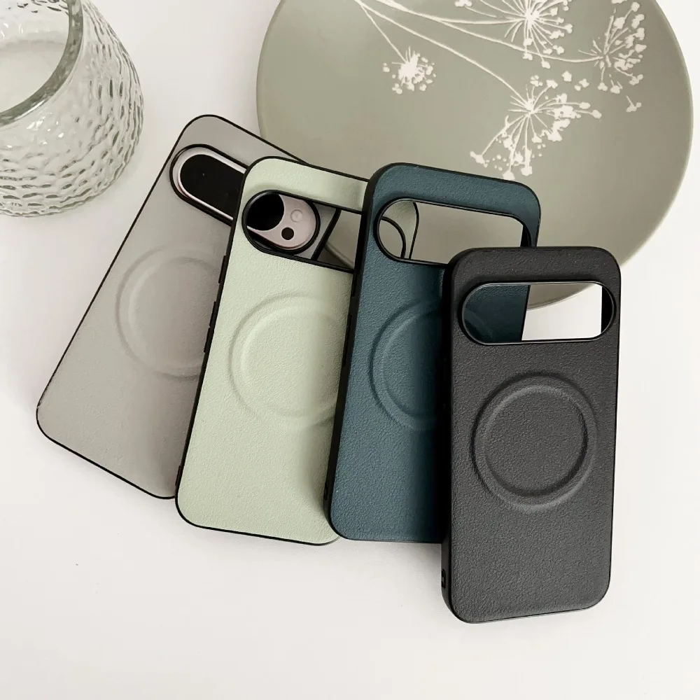for Magsafe Shockproof Solid Color Phone Case for Google Pixel 11 10 9 Pro XL 10A 8A 7A Premium PU Leather Magnetic Cover