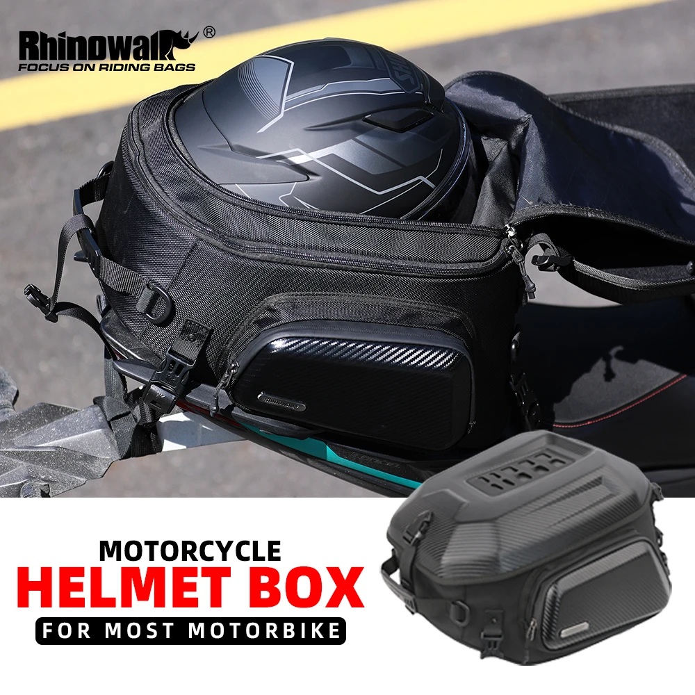 Rhinowalk Motorcycle Tail Bag Waterproof 23L-35L Hard Shell Rear Seat Saddle Box Travel Luggage Backpack For BMW Accessories