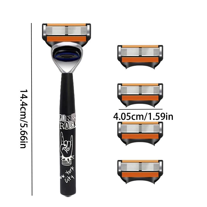 ماكينة حلاقة آمنة للرجال عالية الجودة مكونة من 6 طبقات من الفولاذ المقاوم للصدأ الألمانية شفرات حلاقة يدوية تحل محل رأس القاطع