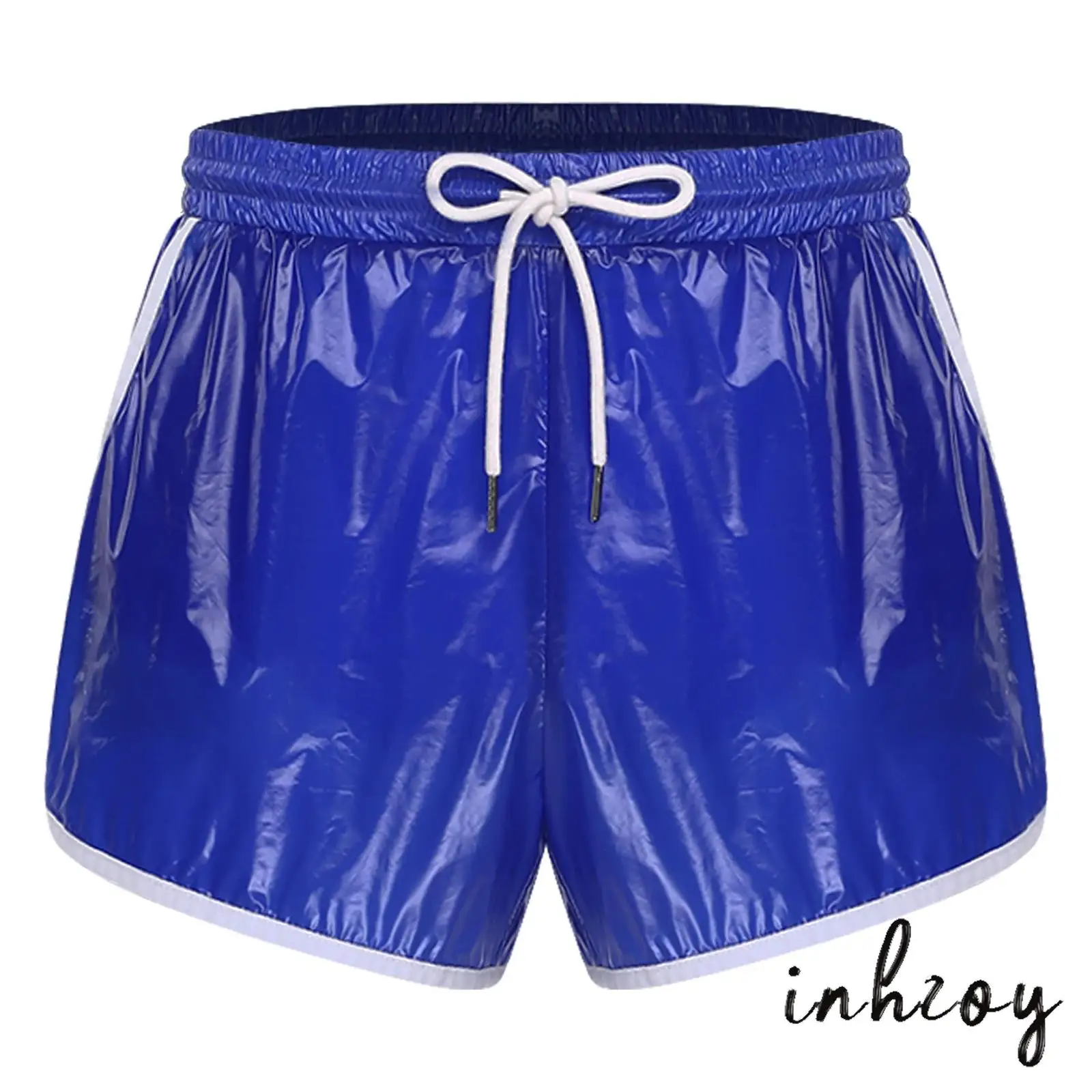 

Mens Waterpoof Swim Trunks Shorts Elastic Waistband with Drawstring Color Blocking Seams Shorts with Pockets Bathing Suit