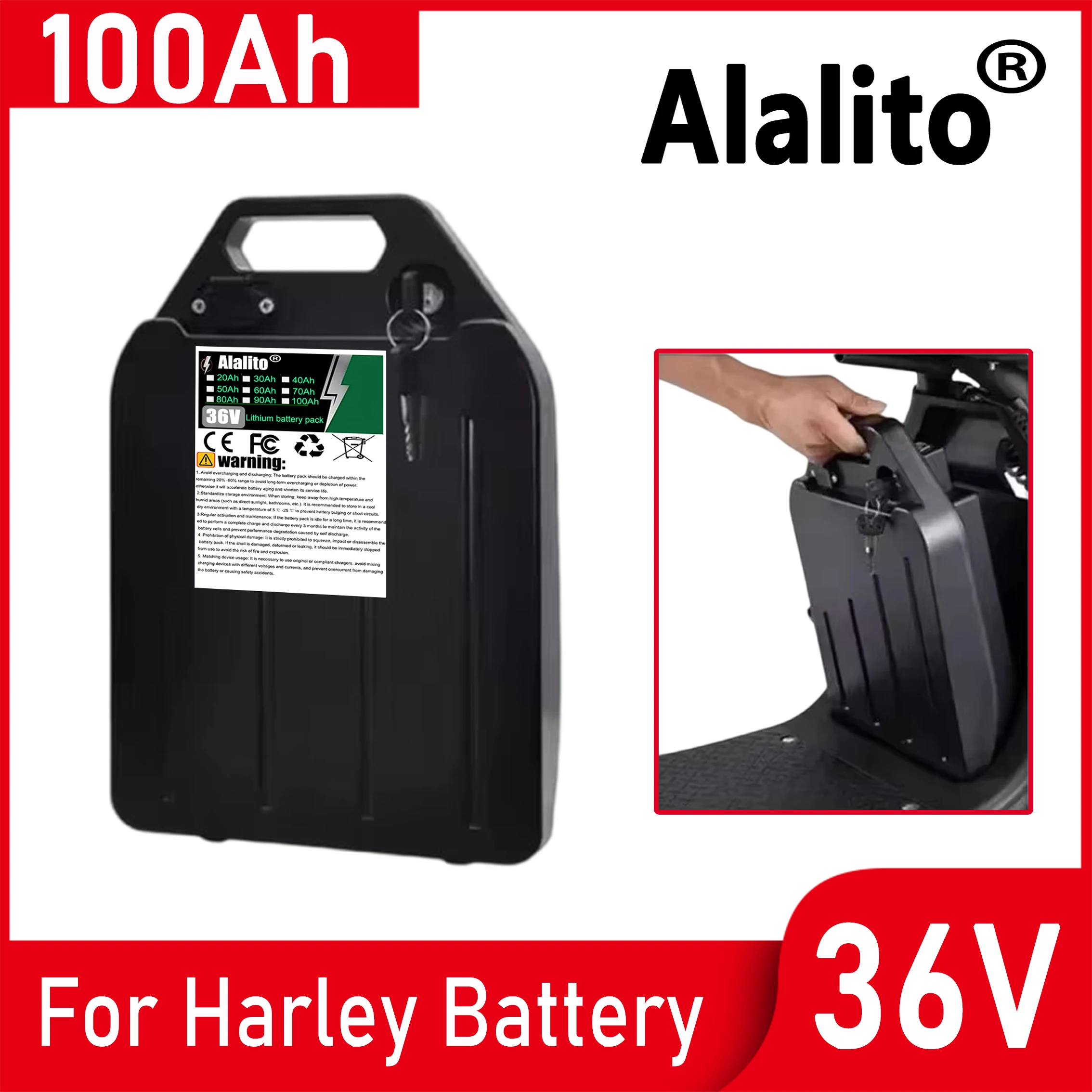 

36V 100Ah， Multi capacity selection, suitable for motors below 3000W, fast transportation by air