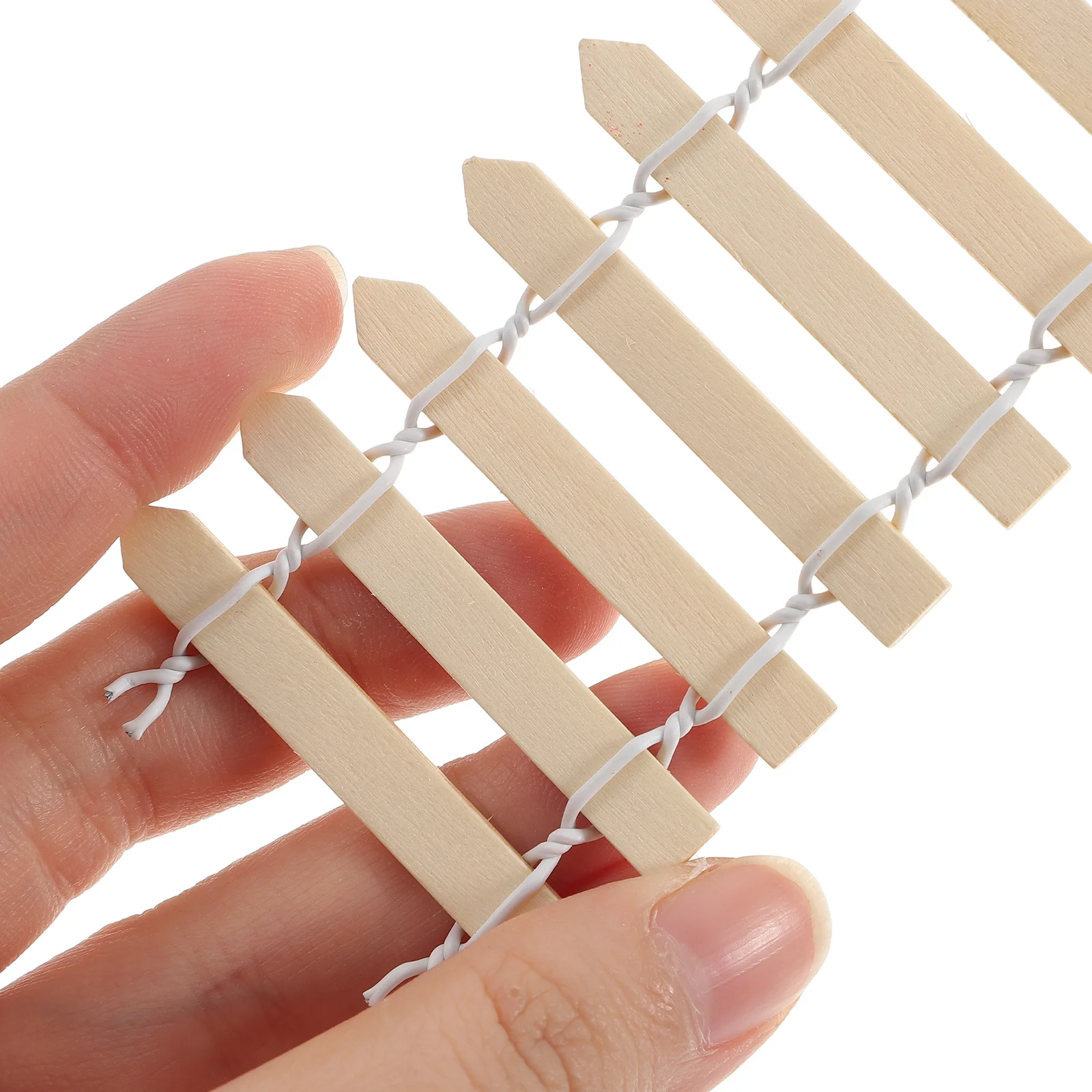

100cm X 5cm Mini Wooden Picket Fence DIY Decor Bonsai Terrarium Ornament Fairy Garden Micro Plant Pot Wood Color