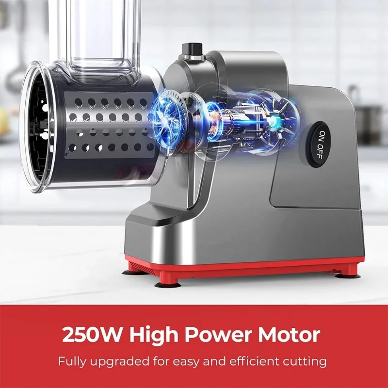 LMETJMA 250W 5 in 1 Electric Vegetable Slicer Shredder Automatic Salad Shooter Machine Cheese Grater Carrot Cabbage Cutter JT253 view 5