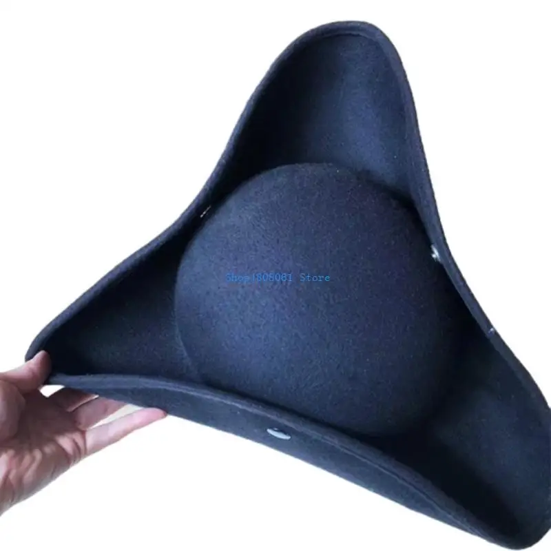 T3LC عرض مسرحي قبعة قرصان للحفلات التنكرية لينة تريكورن قبعة الهالوين موضوع حفلة جاهزة قبعة دور اللعب زي القراصنة قبعة #2