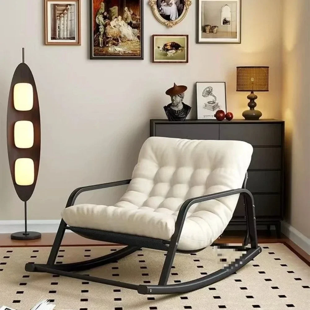 Living Room Light Luxury Rocking Chair Home Casual Simple Modern Rattan Rocking Chair Living Room Furniture Foldable Sofa Chairs