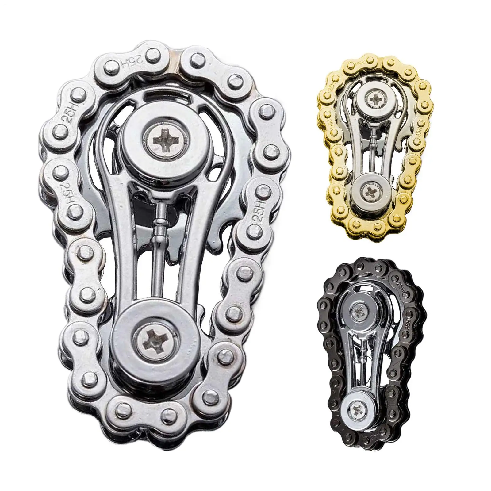Sprocket Chain Fidget Toy Cycle Chain Sprocket Spinner Roller Toy Pocket Size Relieve Boredom Stress Reliever Items Cool Gadgets