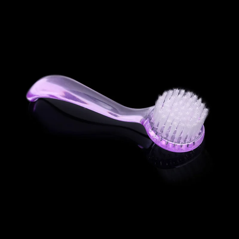 1pc Plastic Nail Brush Multifunctional Nail Cleaning Soft Remove Dust Make Up Washing Brushes Round Head Powder Manicure Tools
