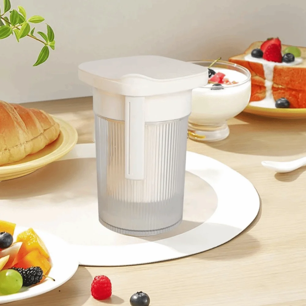 

Large Capacity Yogurt Filter Spring Press Type Transparent Body Greek Yogurt Strainer With Filter Cloth and Spoon