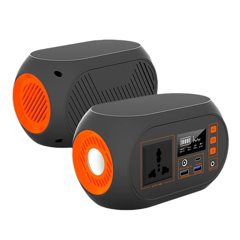 

100W Outdoor Power Bank 24000mAh AC 110V/220V Dual USB Powerbank Fast Charger with Camping Light for Laptop iPhone Spare Battery