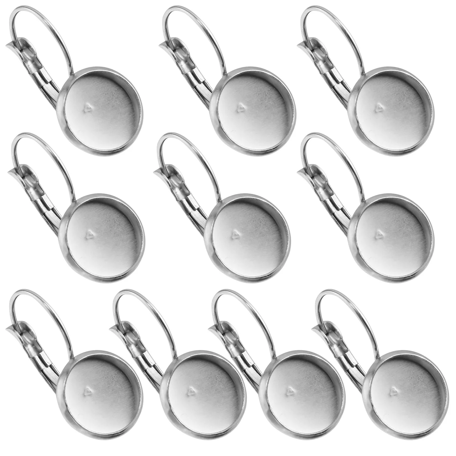 

10Pcs Stainless Steel Ear Hook Tray Round Base for DIY Earrings Making Jewelry Findings Accessories DIY Jewelry Tray