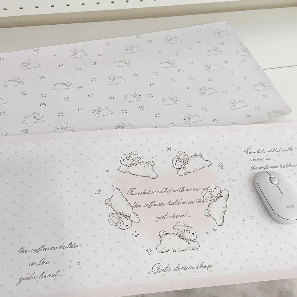 Cute Five Rabbits Love Pu Leather Mousepad Office Desk Mat Mouse Pad Computer Speed Type Carpet Mat Player Laptop Keyboard image 2