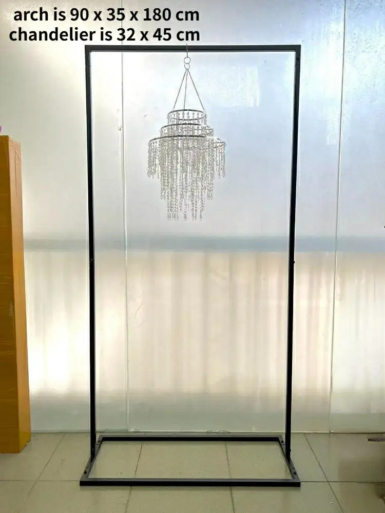 

Artificial Flower Sign Banner Balloons Arch Rack Crystal Hanging Bracket Metal Frame For Outdoor Wedding Stage Hall Backdrop2PCS