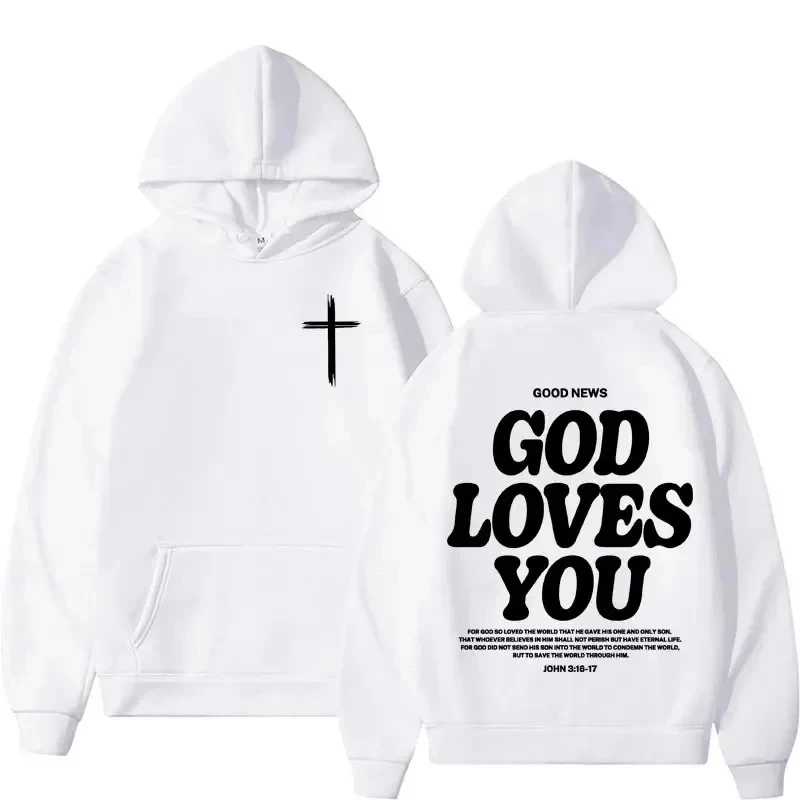 

Sweat à capuche église chrétien Jésus pour hommes et femmes, Harajuku esthétique, verset de la Bible, dieu vous aime, sweat à ca
