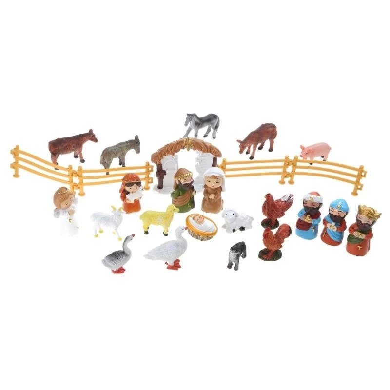 

XX9B Creative Jesus Nativity Set Perfect Christmas Countdown Calendar Gift for Kids