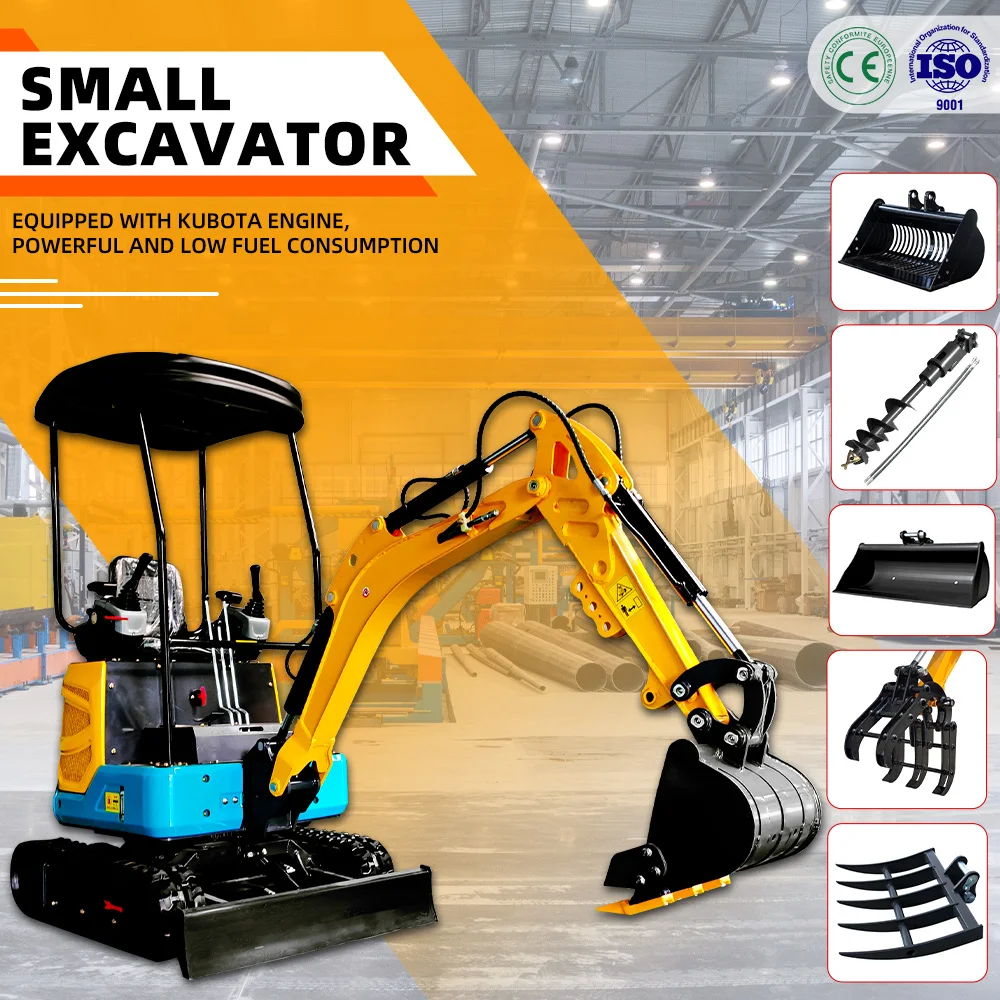 حار 1.5 طن حفارة صغيرة مصنع صفقة الزاحف حفار صغير Ce Epa Euro 5 حفارة صغيرة عالية الجودة لكوبوتا الشحن السريع