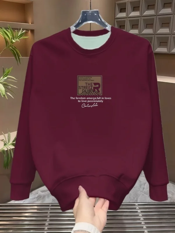 

Мужская толстовка American Sle с круглым вырезом, осенне-зимняя, модная, легкая, универсальная, с принтом, повседневная, с длинными рукавами, базовый слой, верхняя одежда