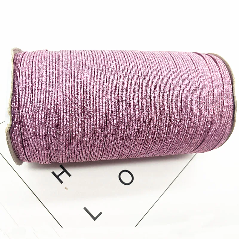 2/5 jardów/partia 6mm Elastyczna Taśma Złoty Drut Brokatowa Elastyczna Taśma Spandex do Wykończeń Szycia Tkanin DIY Akcesoria do Szycia Odzieży