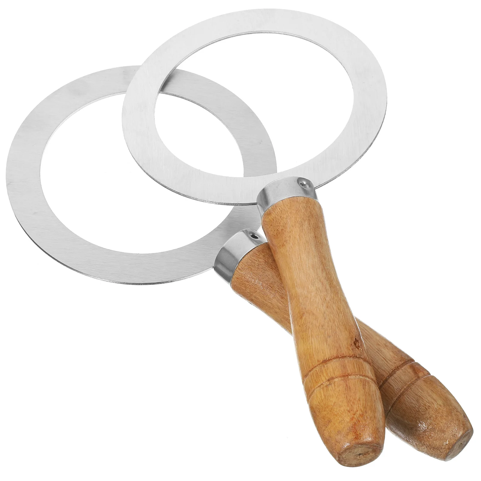 

2pcs Stainless Steel Baking Cups 95mm 10cm 90mm Wood Handle Cup Rim Cover Milk Tea Coffee Gasket Kitchen Supplies