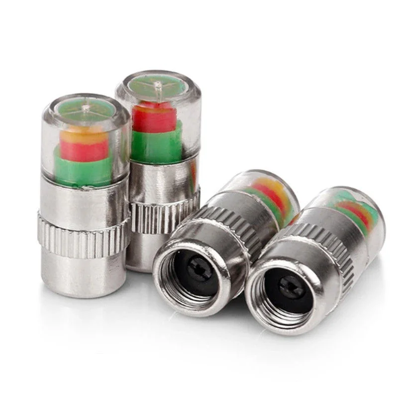 2/4pcs Car Tire Pressure Indicator Tire Pressure Gauge Indicator Alert Monitoring Valve Cap Sensor External Valve Detection