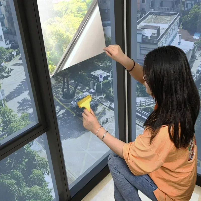 House Window Privacy Film Adhesive Vinyl Mirror Foil One-Way Screen Tint Stickers UV Protection Car Glass Anti-Looking