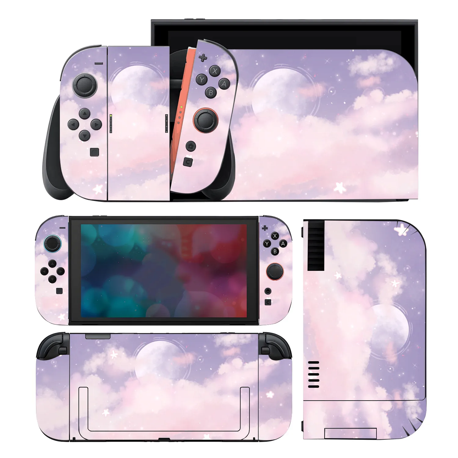 닌텐도 스위치 2 용 보호 스킨 스티커 NS 2 콘솔 컨트롤러 용 파스텔 클라운드 데칼 Vinly Joycon Switch 2 액세서리