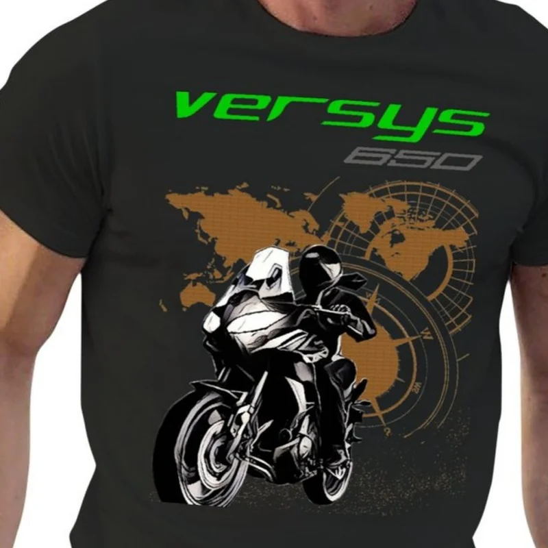 Camiseta Kawa Versys 650, Ropa De Talla Grande, Camisetas Con Cerradura Azul Para Hombre, Paquete