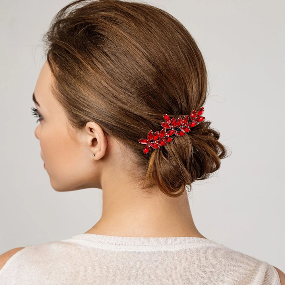 

2Pcs Rhinestone Colorful Wedding Hair Accessories Bride Hairpiece for Styling Hair Pieces For Wedding Bridal Events
