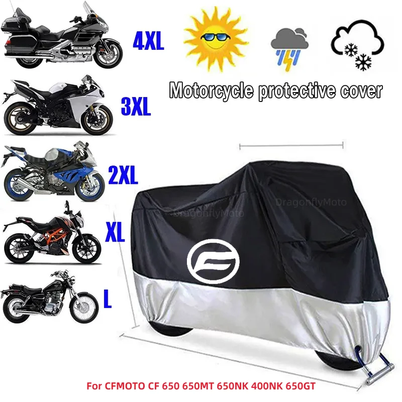 

For CFMOTO CF 650 650MT 650NK 400NK 650GT Motorcycle Cover Waterproof All Season Dustproof UV Protective Outdoor Indoor Scooter