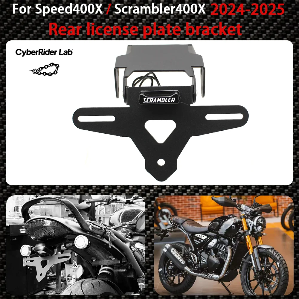 

Motorcycle Rear Tail Tidy Fender Eliminator Kit For Scrambler 400x Scrambler400X Speed400x 2024 2025 License plate bracket LED