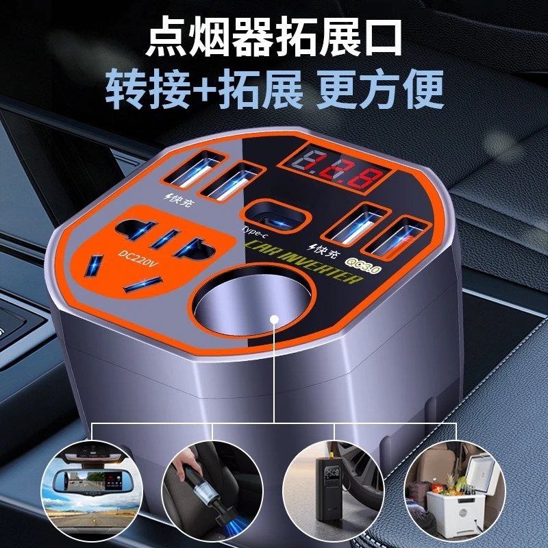 12V 24V Universal Car Power Inverter DC To AC 220V High Power Intelligent Converter With USB For Phone Laptop