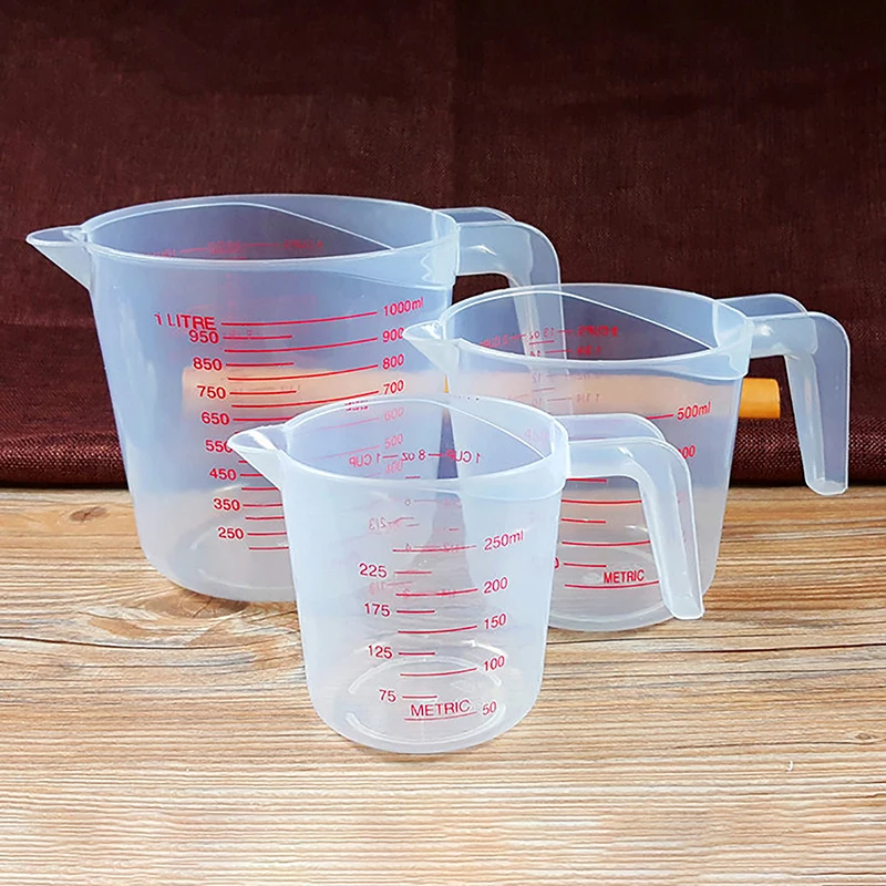 3Pcs Kits Baking Liquid Measuring Cups PVC Scale Cup Measuring Volume Beaker Kitchen Baking Tools Graduated Measuring Cups