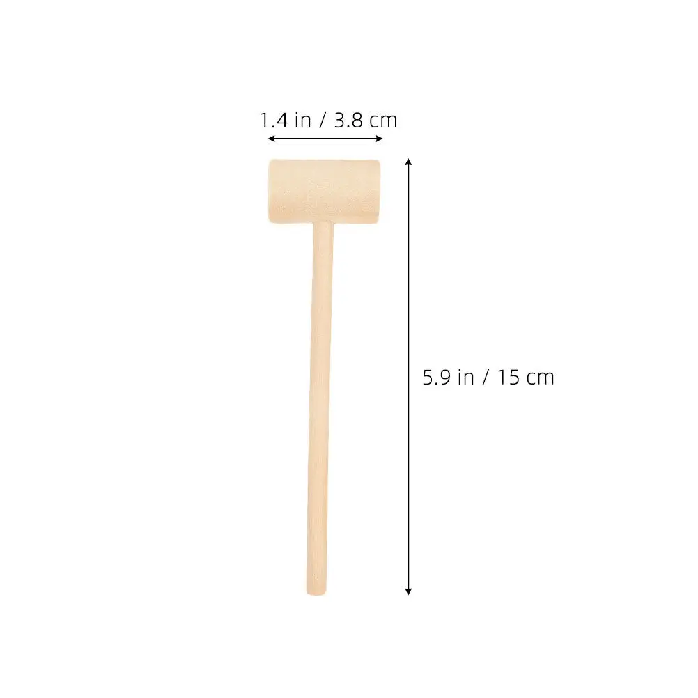 24Pcs Mini Wooden Mallets Smooth Finish Flat Head Solid Wood Chocolate Breaking Tool for Parties DIY Crafts Children Hand Eye