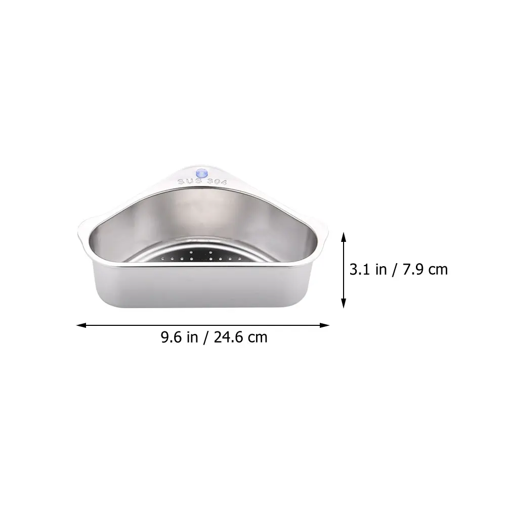 

1Pcs Punch-Free Suction Cup Triangle Drain Basket Stainless Steel Kitchen Sink Corner Holder Sink Corner Rack Dish Drying Rack