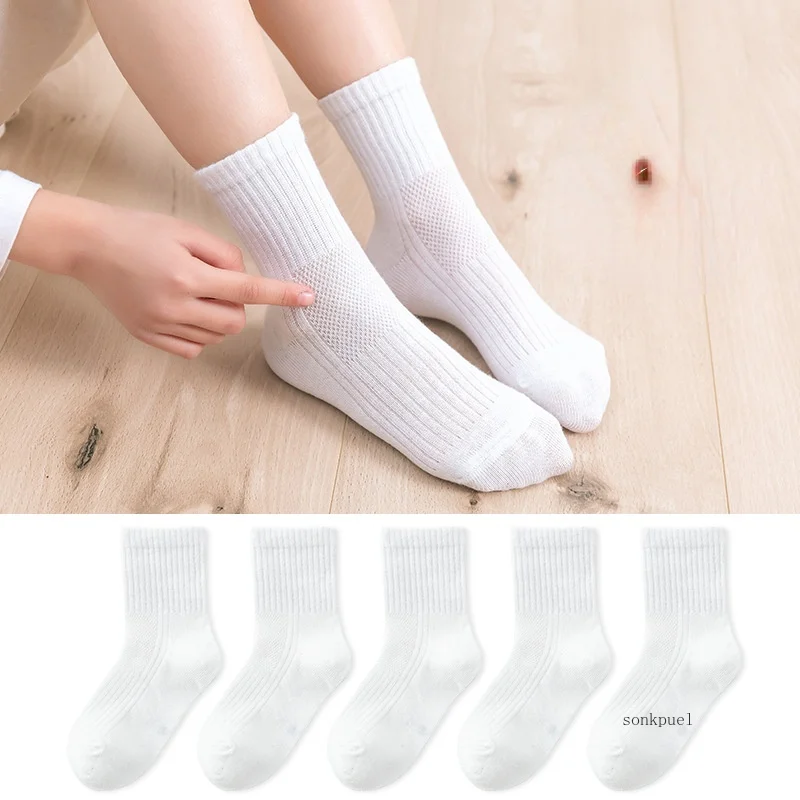 5 Pairs / Lot Boys Girls Socks Spring & Autumn Stripe High Quality Cotton Student Kids Socks 3-15 Year Children Socks