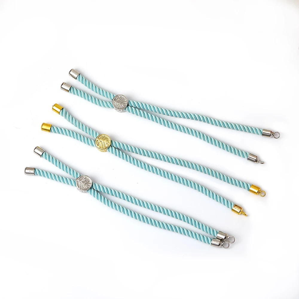 JUYA DIY Handmade Jewelry Findings Accessories Pull Up Adjust String Woven Rope Bracelet Chains Connectors For Bracelet Making