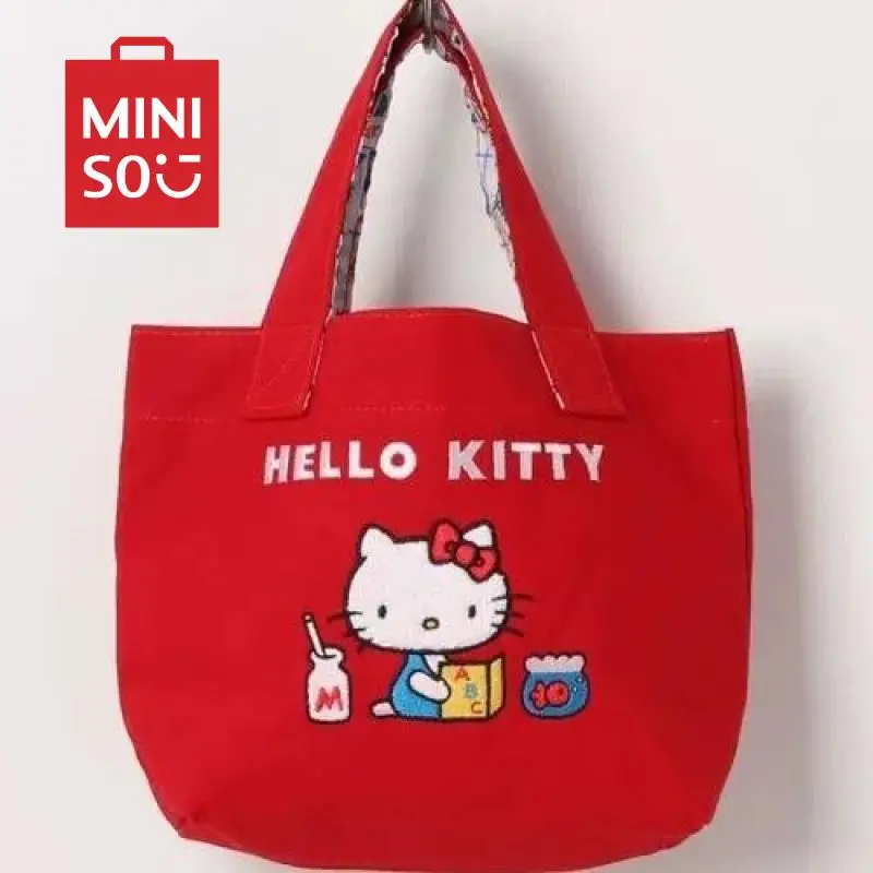 Borsa portaoggetti alla moda Sanrio Hello Kitty in stile retrò con ricamo Anime Cat borsa a una spalla abbinata al portafoglio dei cartoni animati