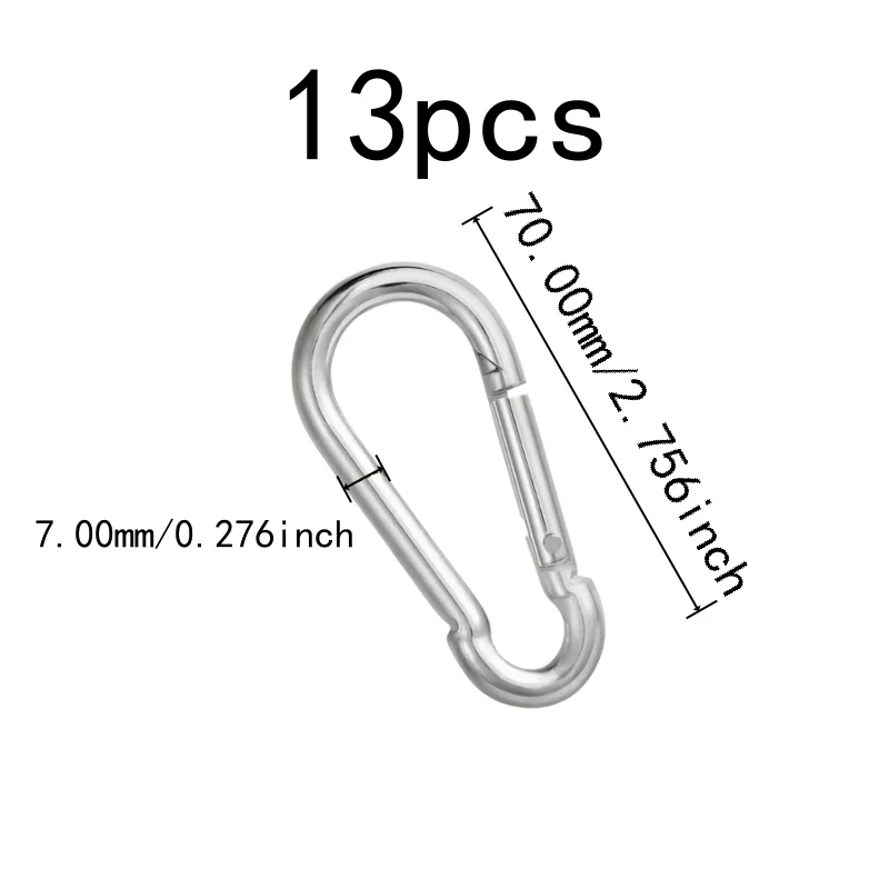 13 pcs M7 Keychain Carabiners with Strong Load Capacity, ideal for Backpack Attachment and Fishing Gear Hanging