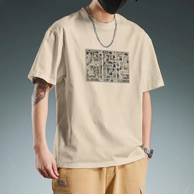 Khaki-2208 short sleeves-100% cotton