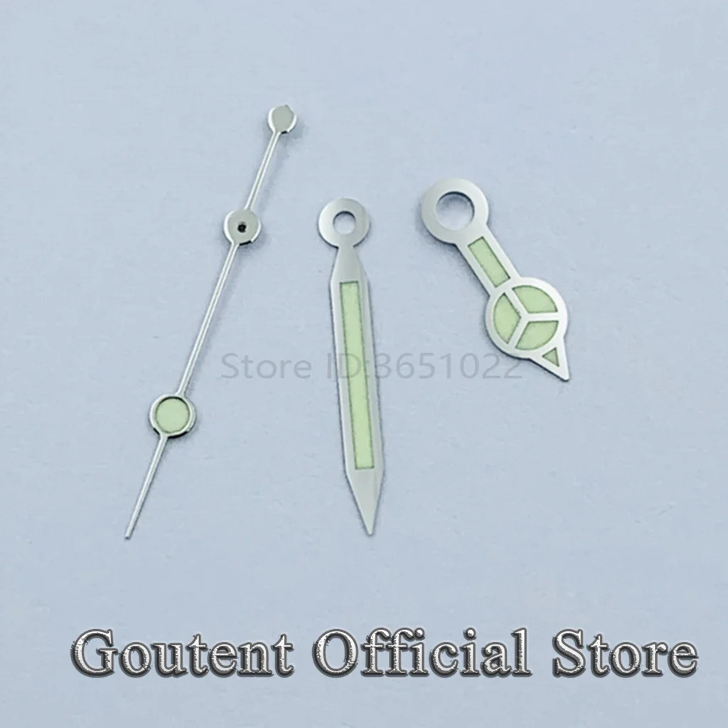 Goutent Silver Super Green Luminous Watch Hands fit NH35 NH36 ETA 2836 2824 DG2813 3804 Miyota 8215 8205 821A Movement