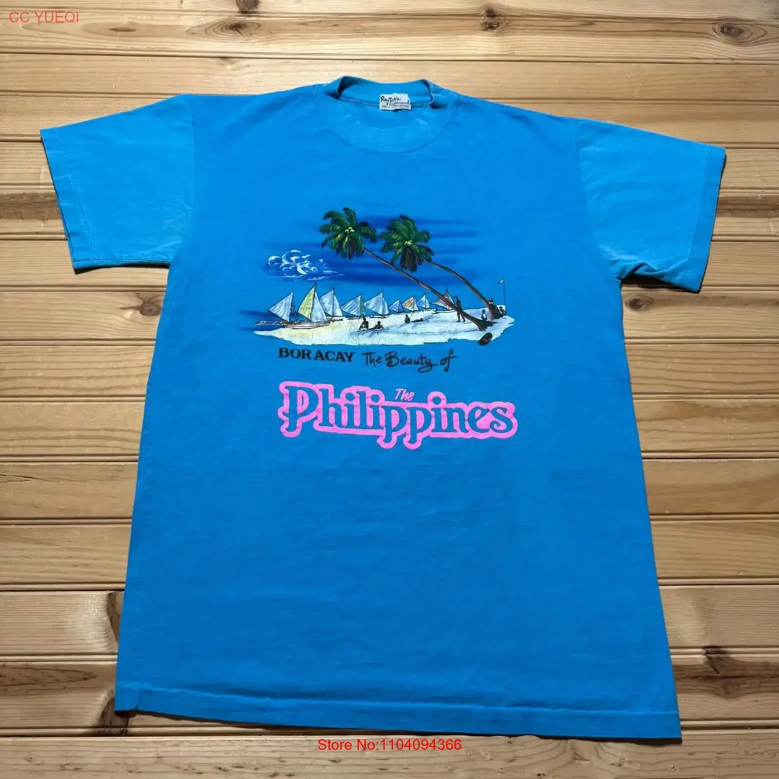 Vintage 80s Boracay Philippines Beach Tropical Travel Souvenir T Shirt Size Large vintage Washed Comfortable fashion streetwear
