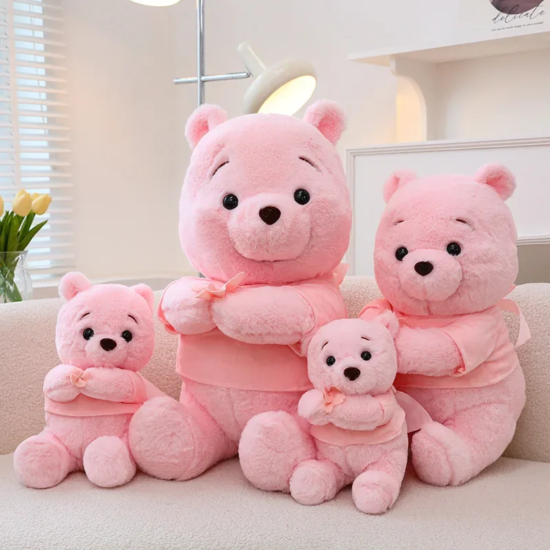 Disney Winnie The Pooh Bear Cherry Blossom Pink Plush Pillow Anime Toy Cute Cartoon Doll Kids Brithday Christmas Gifts