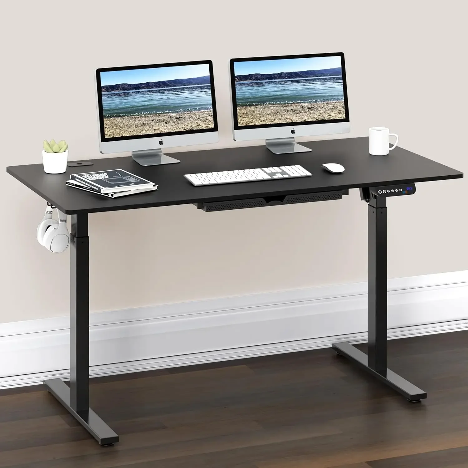 55-Inch Large Electric Height Adjustable Standing Desk, 55 x 28 Inches