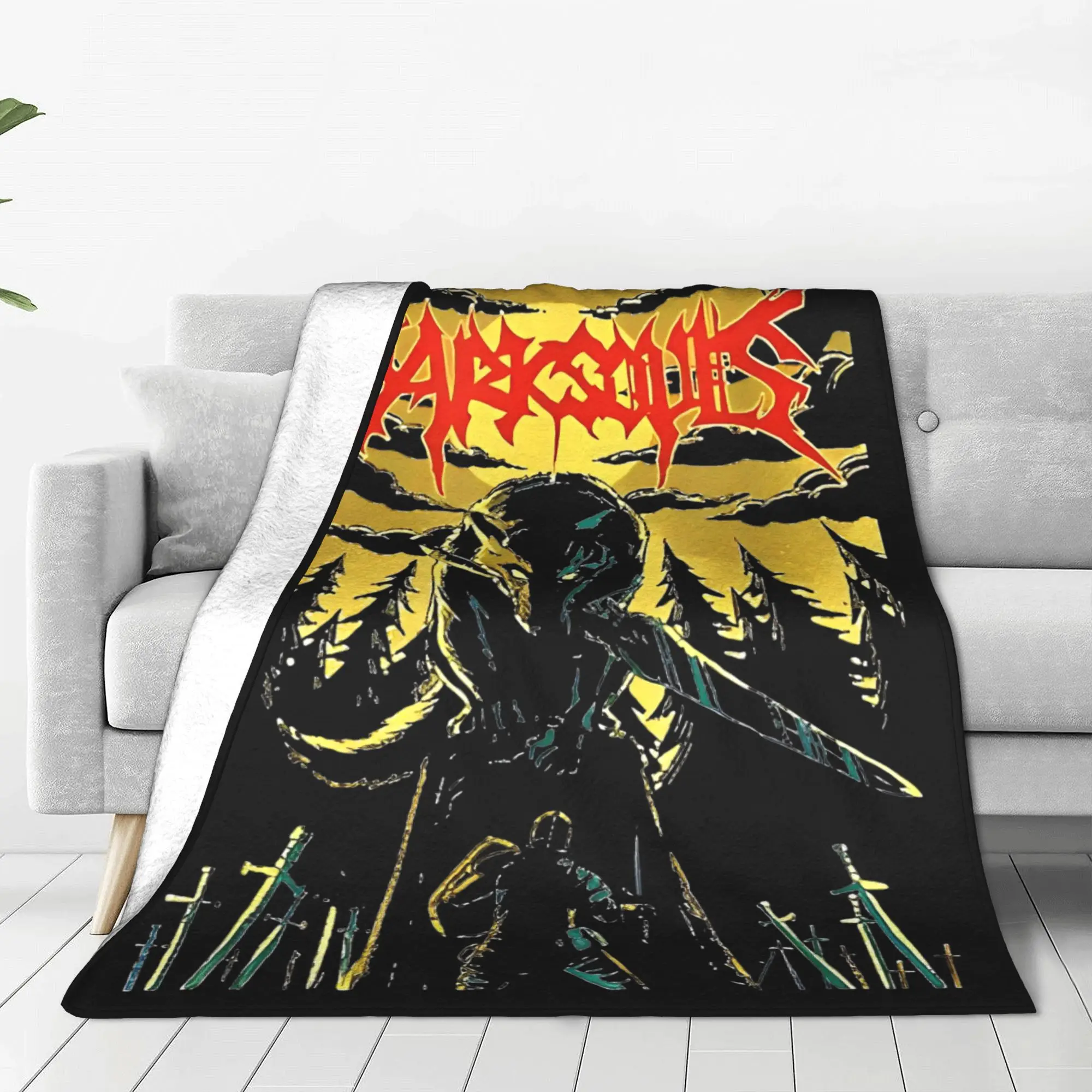 Dark Souls Metal Band Blanket Game Fleece Vintage Soft Throw Blankets for Home Spring Autumn