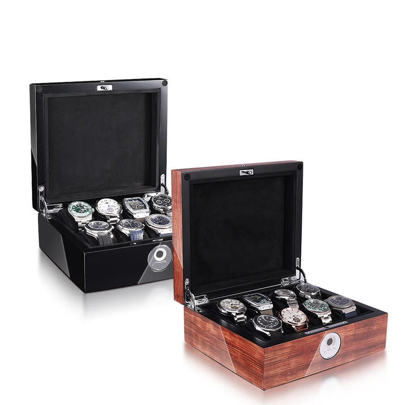 

Pear Blossom Wood Watch Storage Box Watch Display Box Fingerprint Lock Watch Box