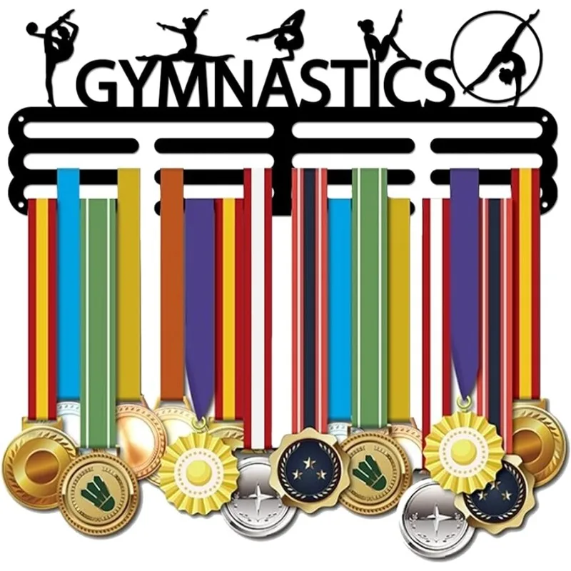 Gymnastik Medaille Display Kleiderbügel 5 künstlerische Figur Gymnastik Sport Medaillen halter Eisen Medaillen Display Rack Wand montiert mehrere