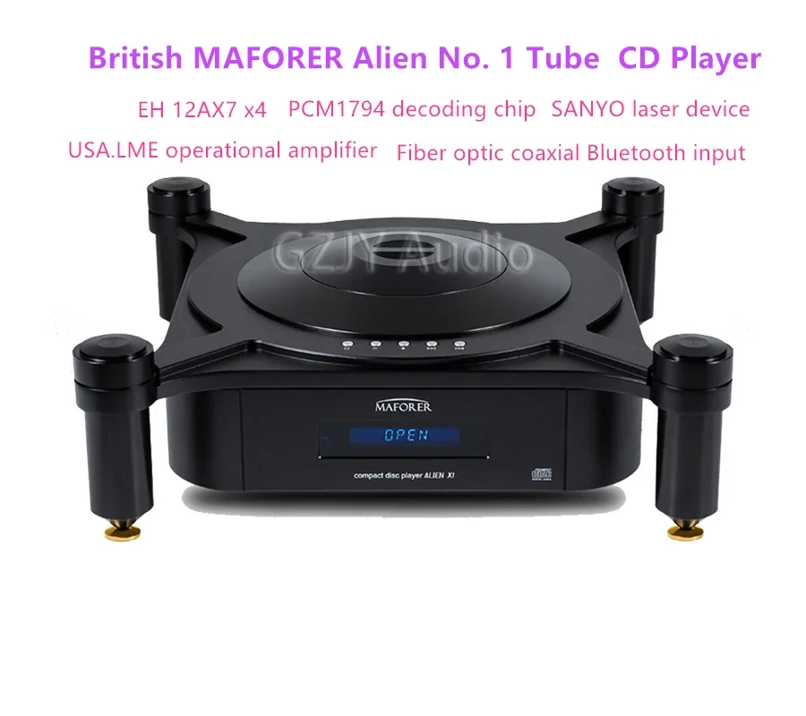 MAFORER - Alien No.1 Electronic Tube CD Player,Lossless External Bluetooth,6N3 12AX7 Electronic Tube,PCM1794 Decoding,24BIT/192K