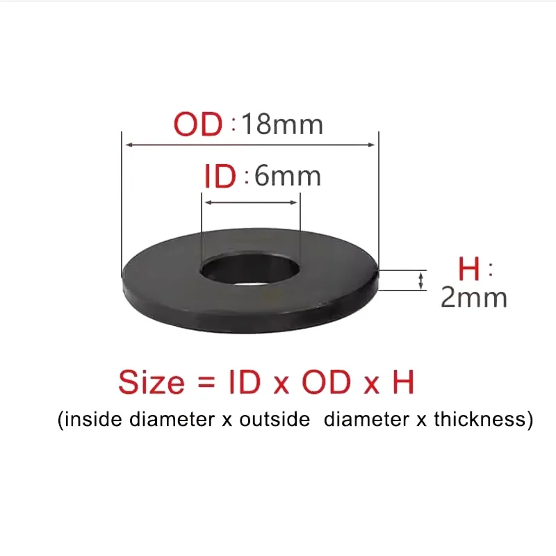 Grade 8.8 Black Carbon Steel Flat Washer Plain Gasket M2 M2.5 M3 M4 M5 M6 M8 M10 M12 M14 M16 M18 M20 M22 M24 M27 M30