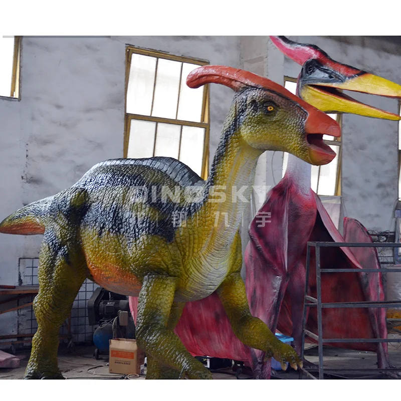 ATV&UTVRealistic Parasaurolophus Alive Mechanical Dinosaur for Theme Park Simulation Dino Animatronic Model